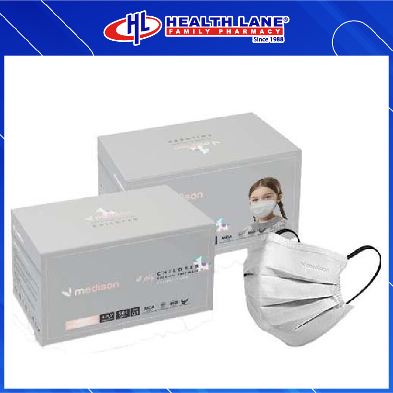 MEDISON 4PLY KANAK-KANAK'S SURGICAL MASK MUKA (GREY) 50'S  